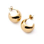 DOME HOOPS best gold plated tarnish and water resistant piece by Irish Jewellery brand - Lynott Jewellery