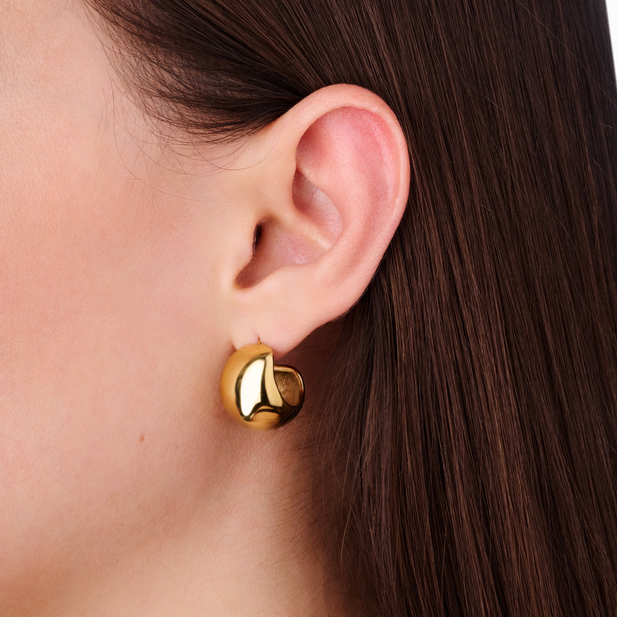 DOME HOOPS best gold plated tarnish and water resistant piece by Irish Jewellery brand - Lynott Jewellery
