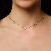 MULTI CLOVER NECKLACE best gold plated tarnish and water resistant piece by Irish Jewellery brand - Lynott Jewellery