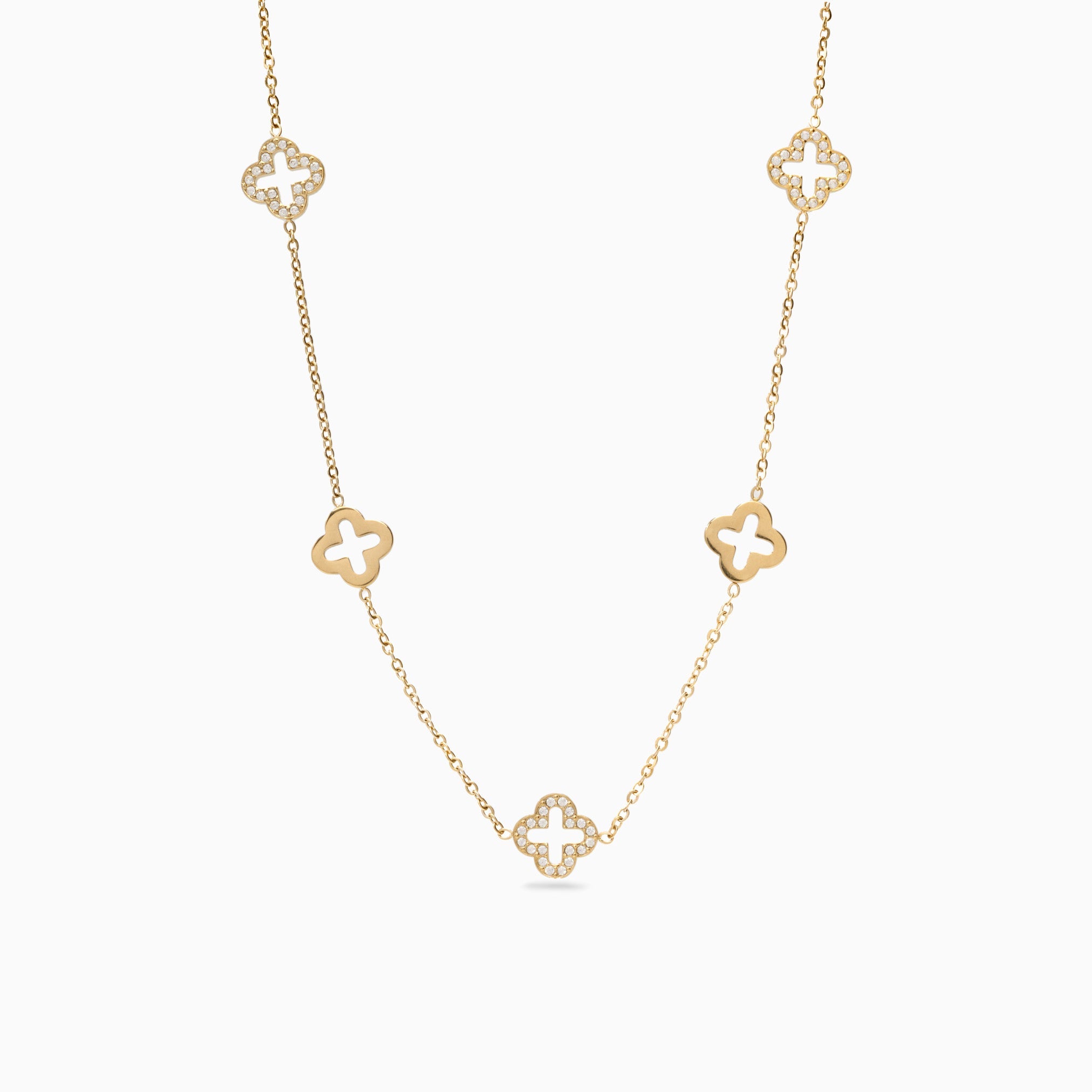 MULTI CLOVER NECKLACE best gold plated tarnish and water resistant piece by Irish Jewellery brand - Lynott Jewellery