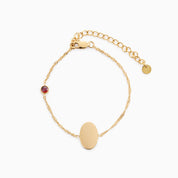 PROMISE ME ENGRAVABLE OVAL DISC & BIRTHSTONE BRACELET