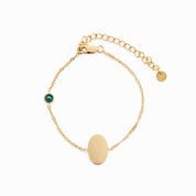PROMISE ME ENGRAVABLE OVAL DISC & BIRTHSTONE BRACELET