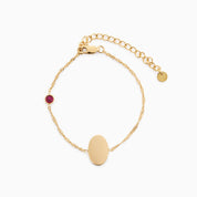 PROMISE ME ENGRAVABLE OVAL DISC & BIRTHSTONE BRACELET