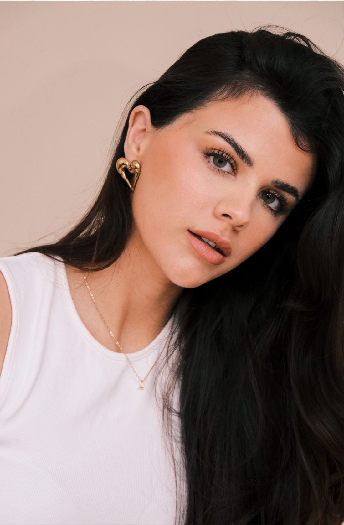 HEART CHUNKY STUD EARRINGS