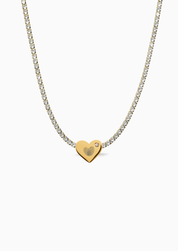 YOU ARE MY HEART ENGRAVABLE TENNIS NECKLACE GOLD