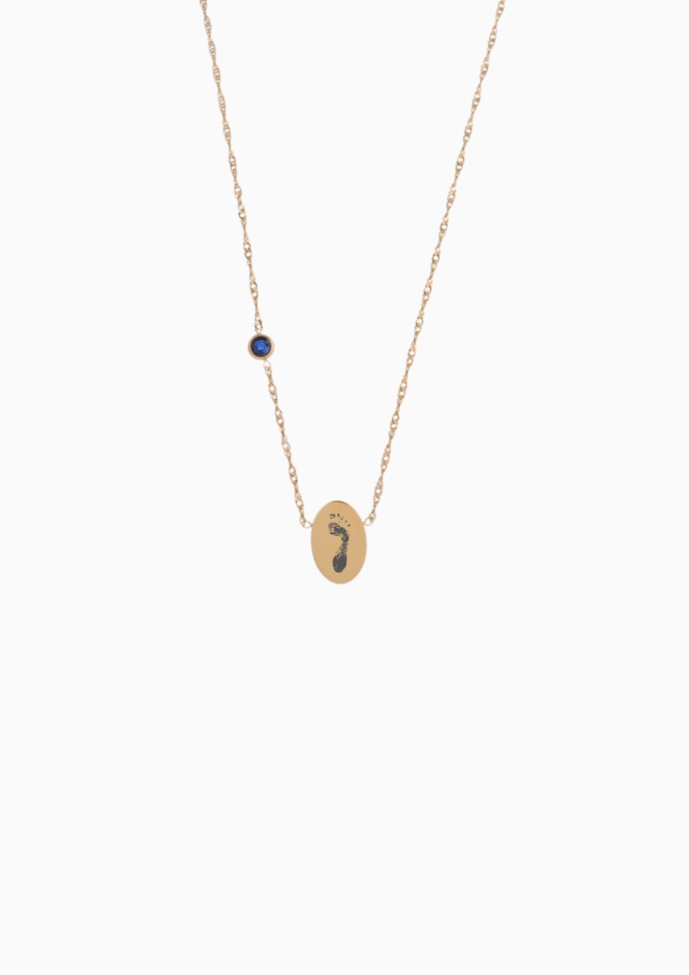 PROMISE ME ENGRAVABLE OVAL DISC & BIRTHSTONE NECKLACE