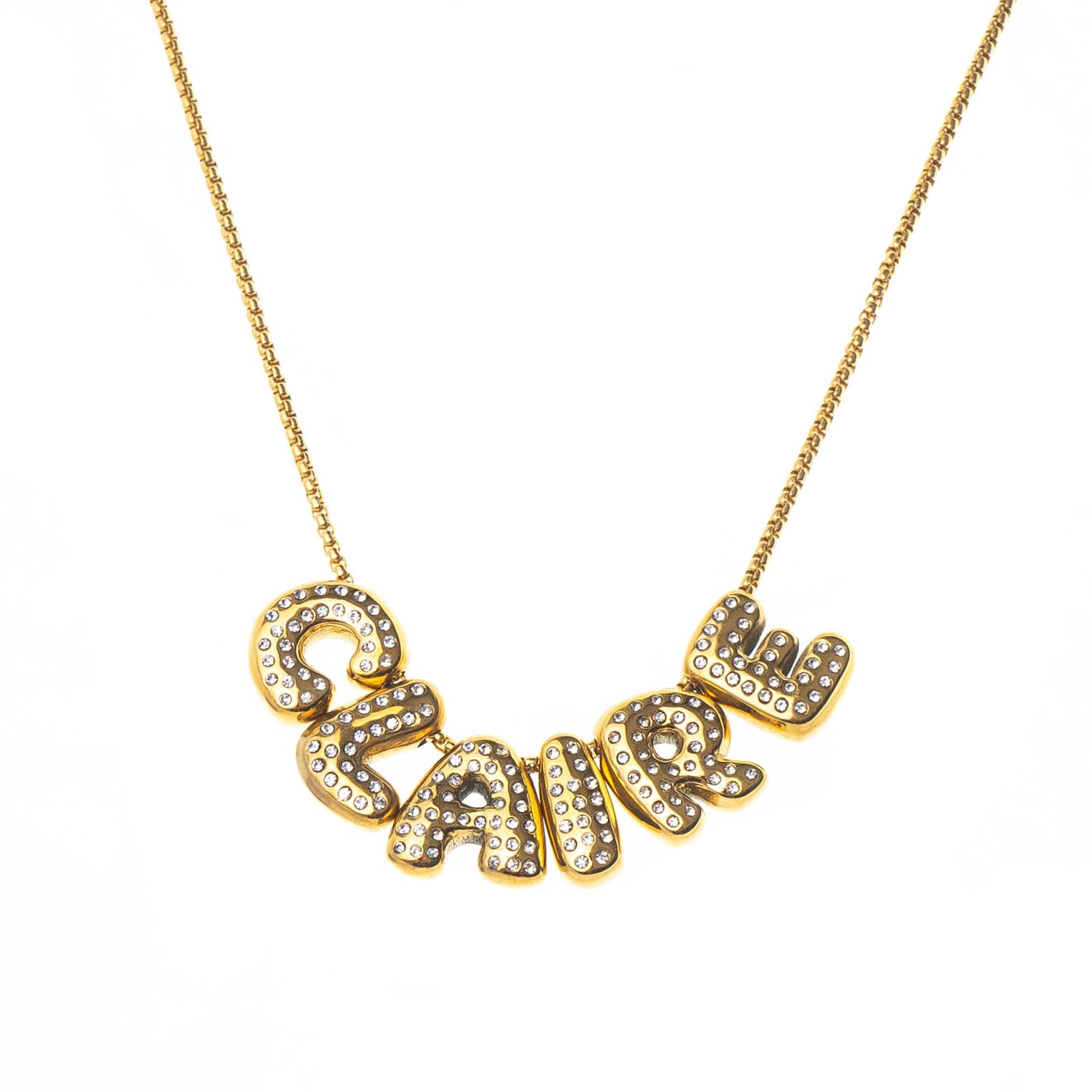 LYNOTT CRYSTAL BUBBLE NAME NECKLACE