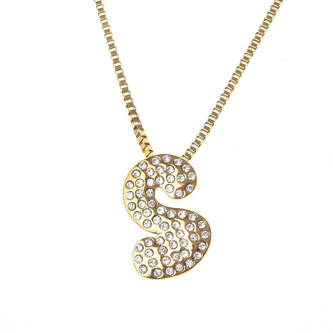 HAILEY CRYSTAL BUBBLE INITIAL NECKLACE