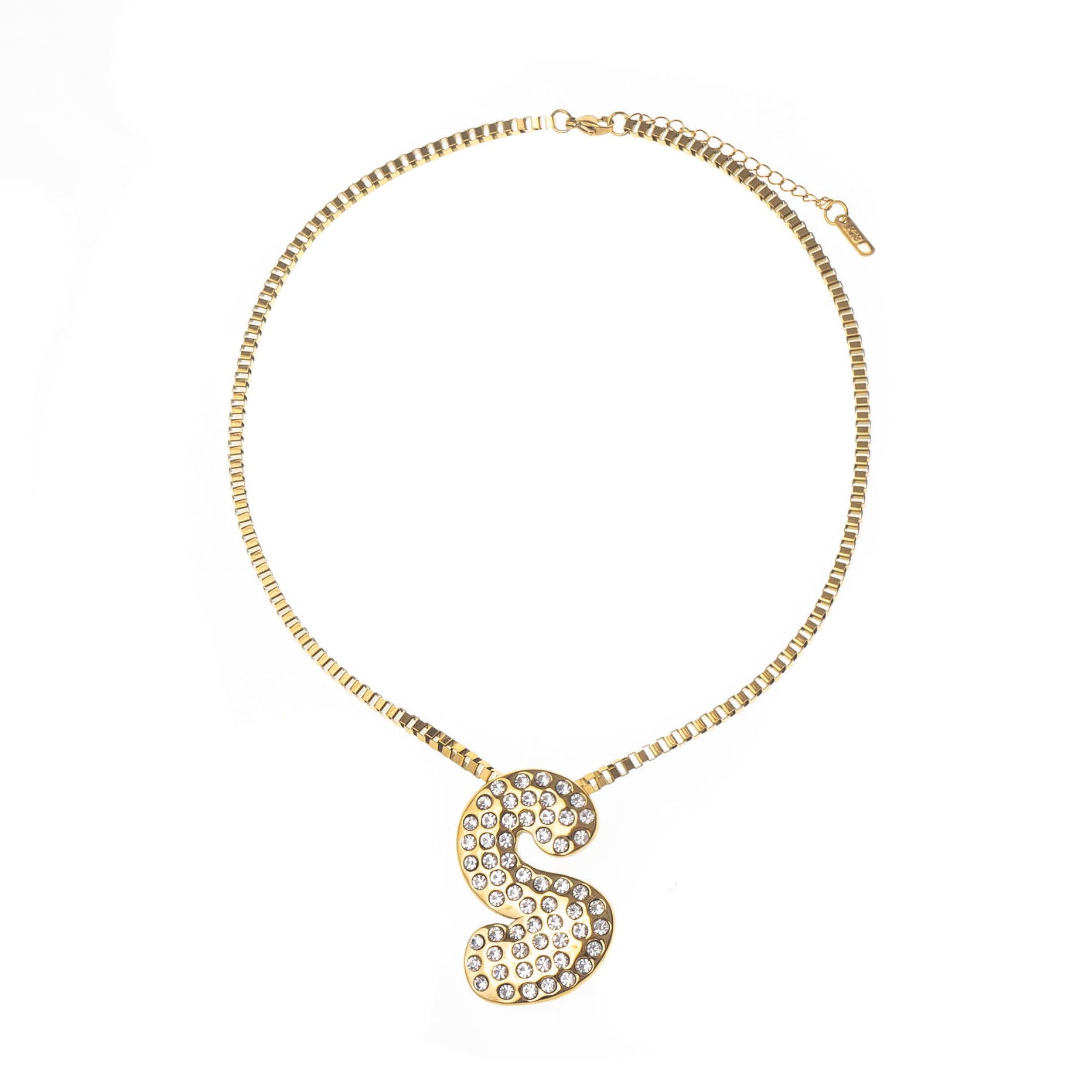 HAILEY CRYSTAL BUBBLE INITIAL NECKLACE