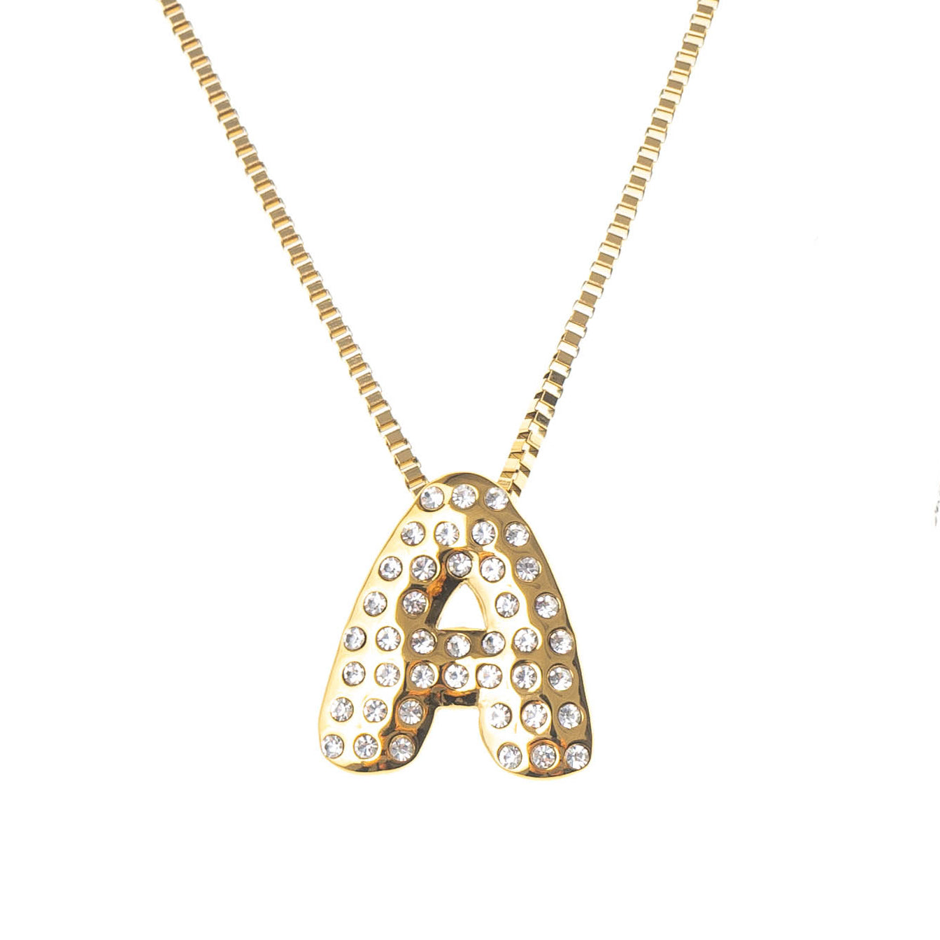 HAILEY CRYSTAL BUBBLE INITIAL NECKLACE