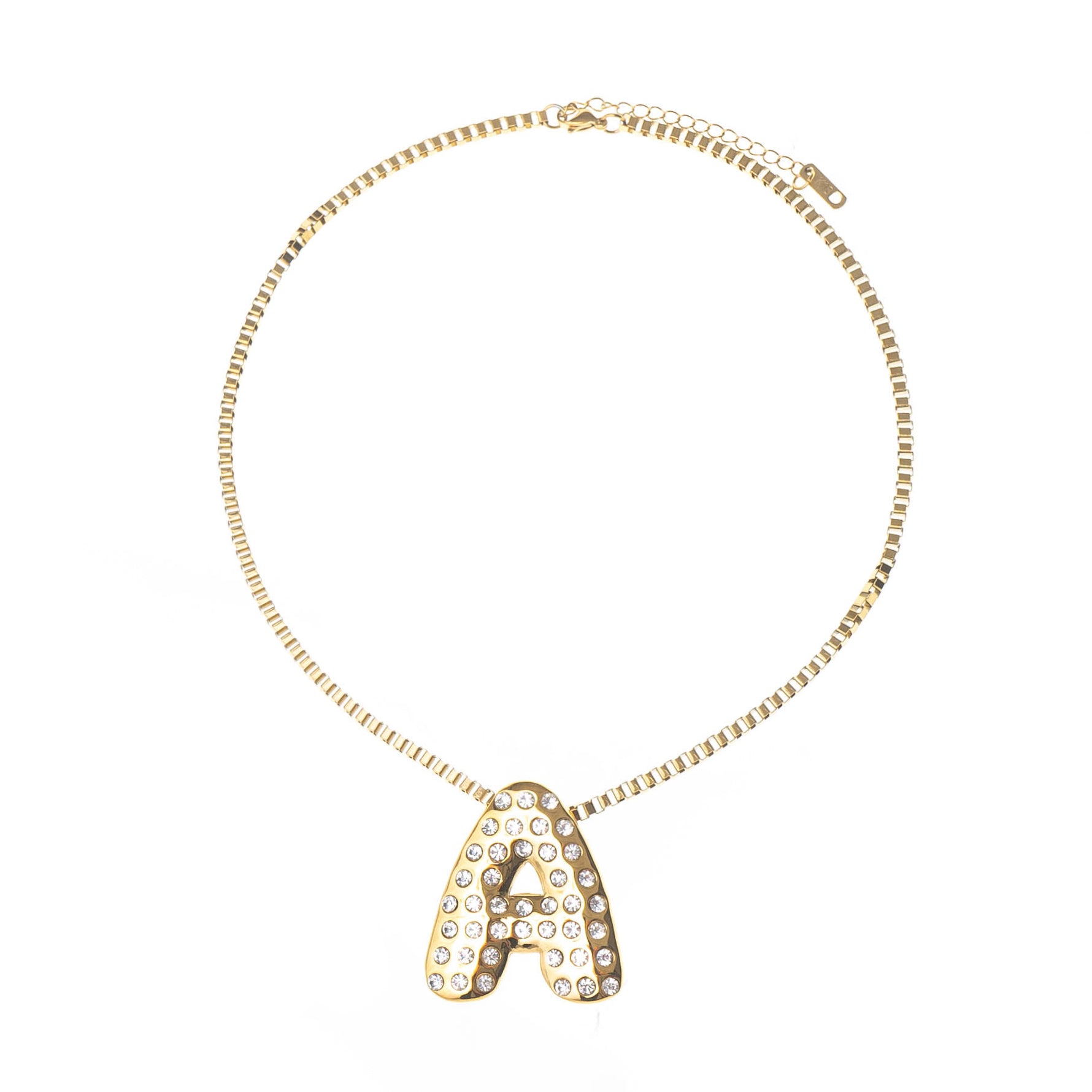 HAILEY CRYSTAL BUBBLE INITIAL NECKLACE