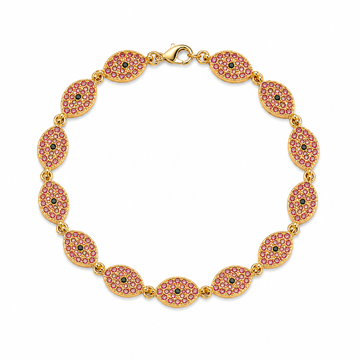 SANTORINI PINK EVIL EYE BRACELET