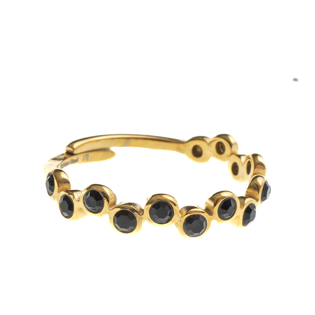 DOTTIE ADJUSTABLE RING BLACK