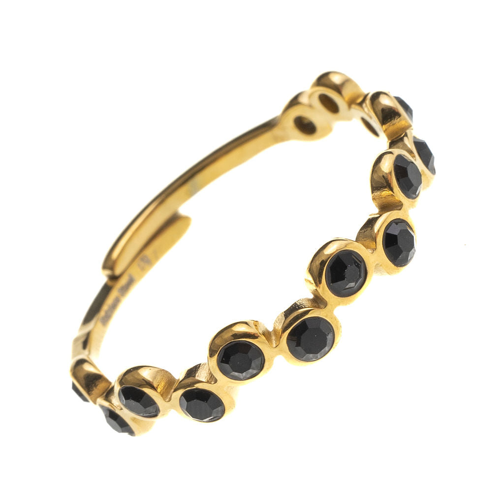 DOTTIE ADJUSTABLE RING BLACK