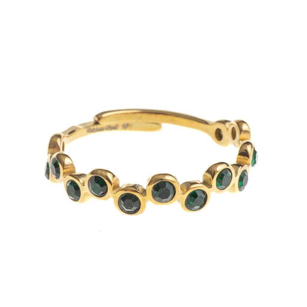 DOTTIE ADJUSTABLE RING GREEN