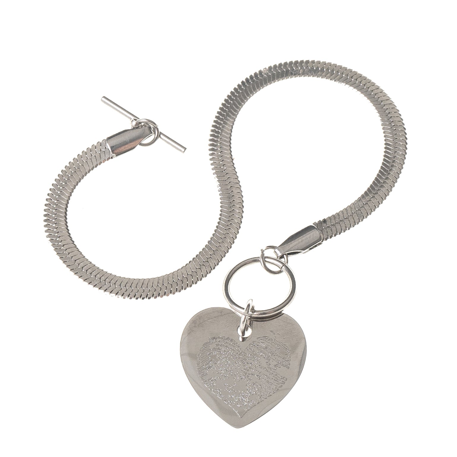 HEARTS DESIRE HERRINGBONE ENGRAVABLE BRACELET