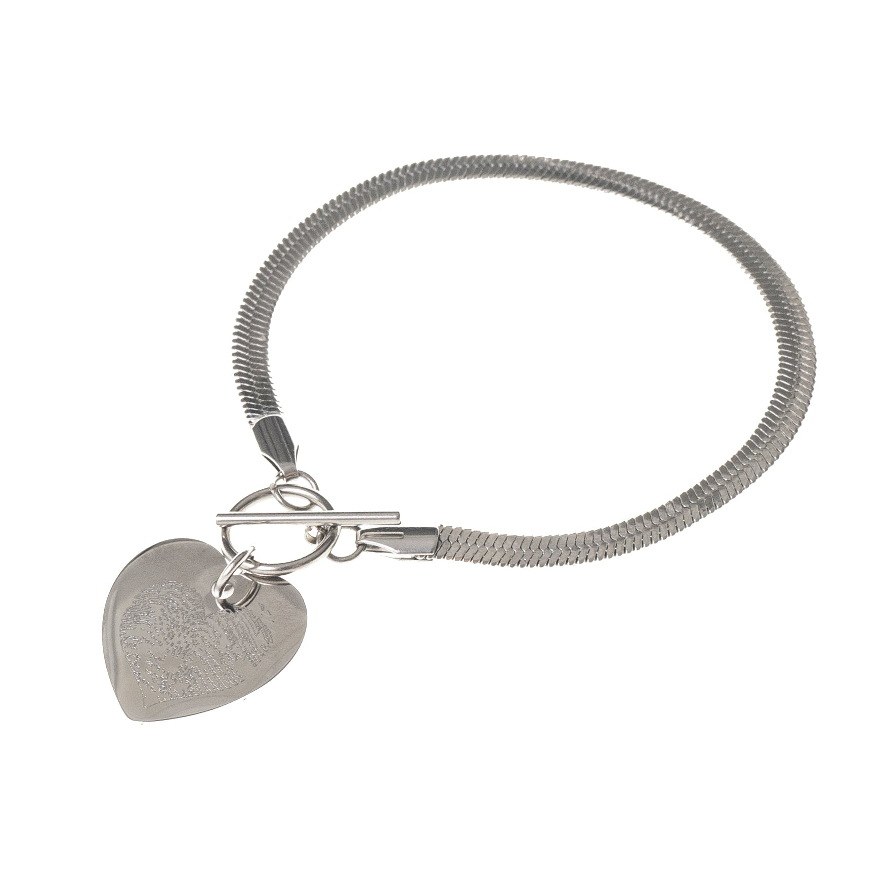 HEARTS DESIRE HERRINGBONE ENGRAVABLE BRACELET