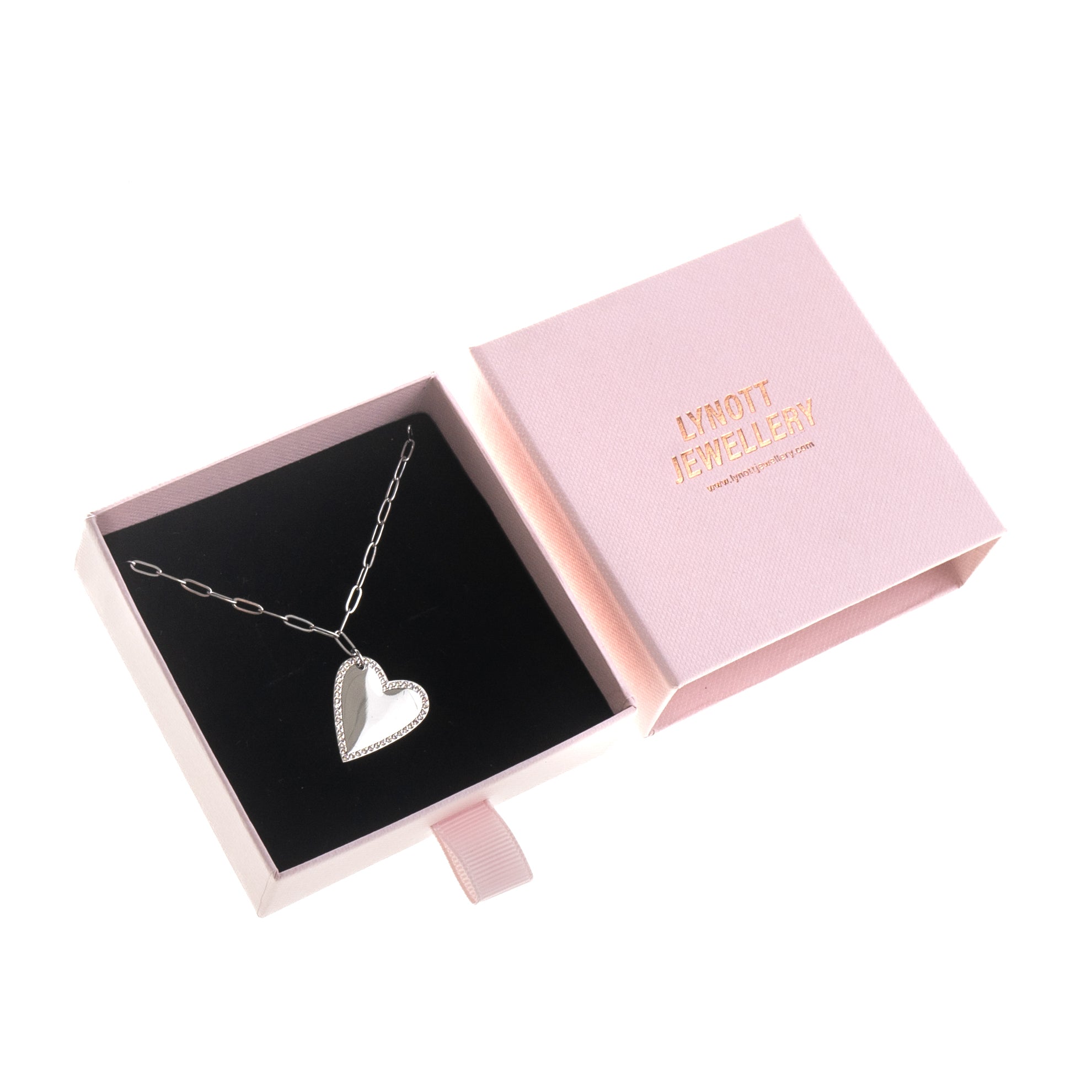 TILTED LOVE HEART ENGRAVABLE NECKLACE