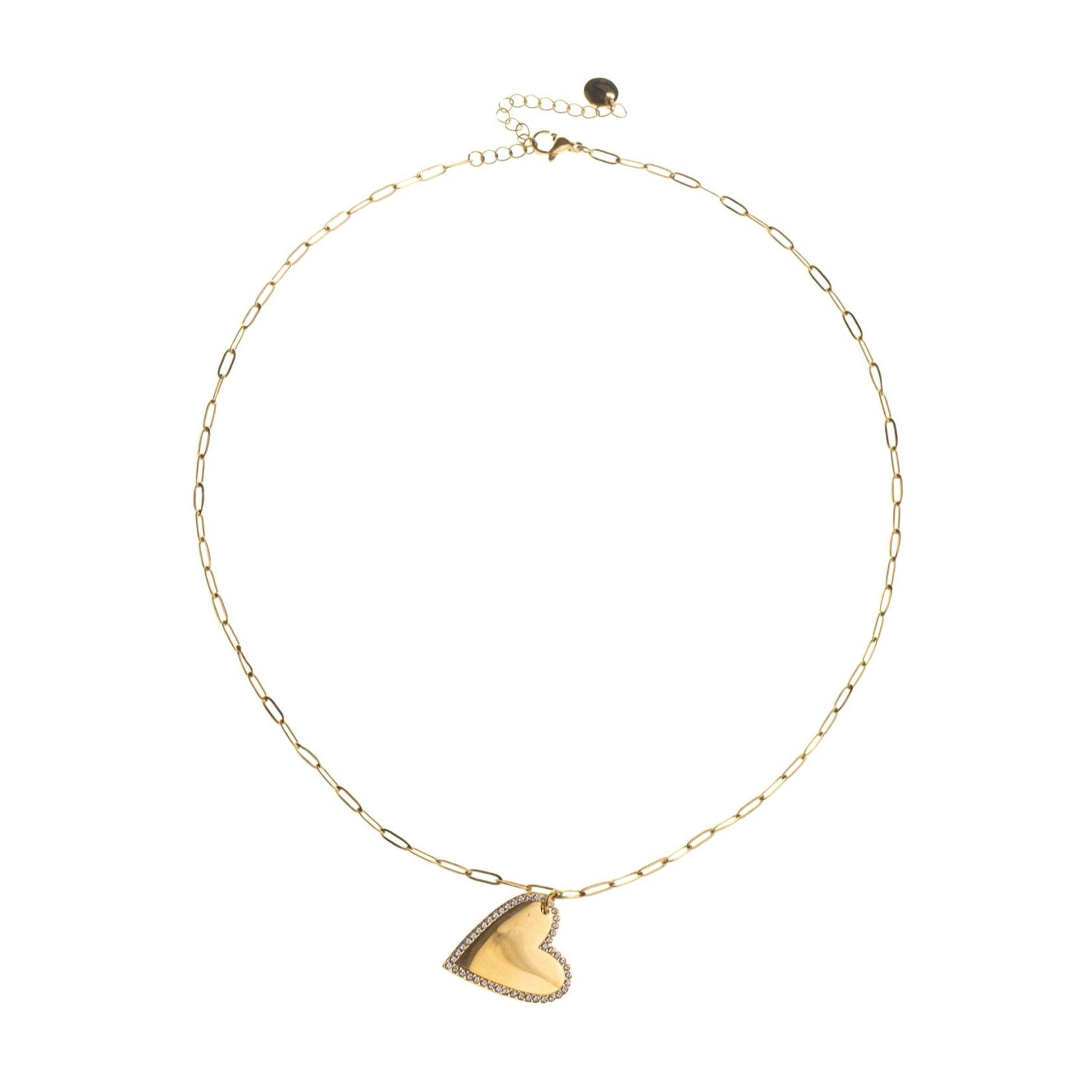 TILTED LOVE HEART ENGRAVABLE NECKLACE