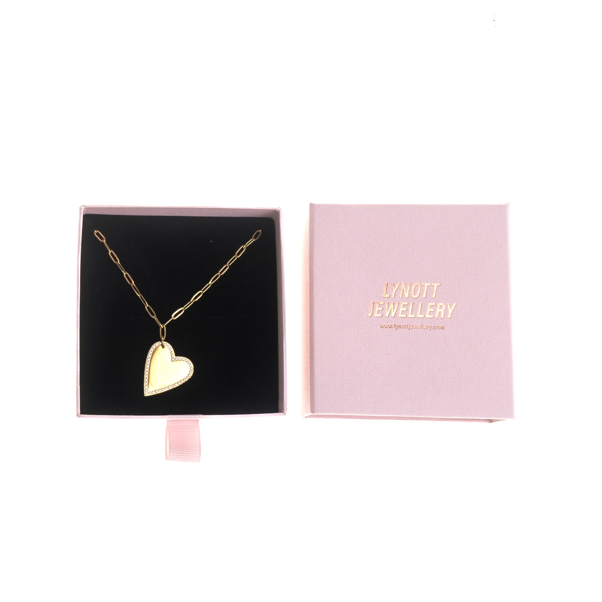 TILTED LOVE HEART ENGRAVABLE NECKLACE