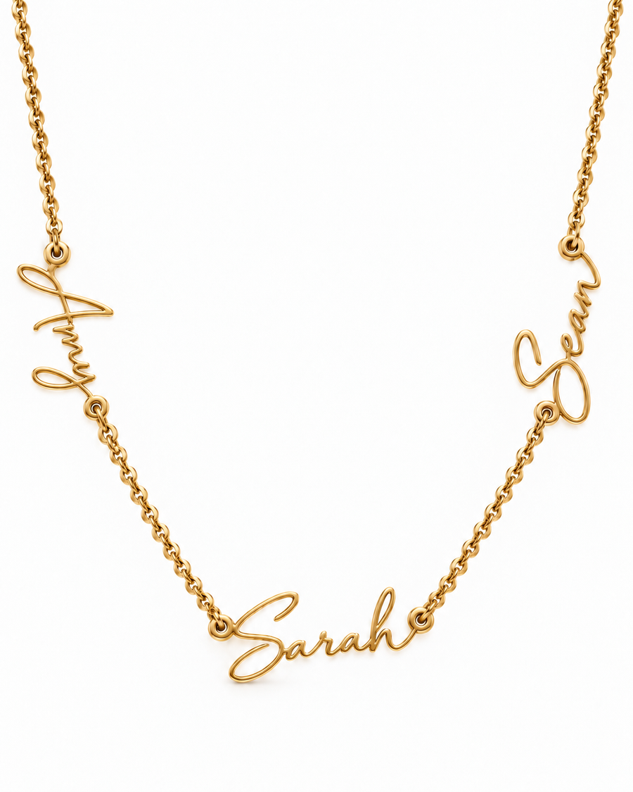 Personalised Classic Triple Name Necklace