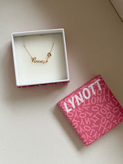 Personalised Script Name & Birthstone Necklace