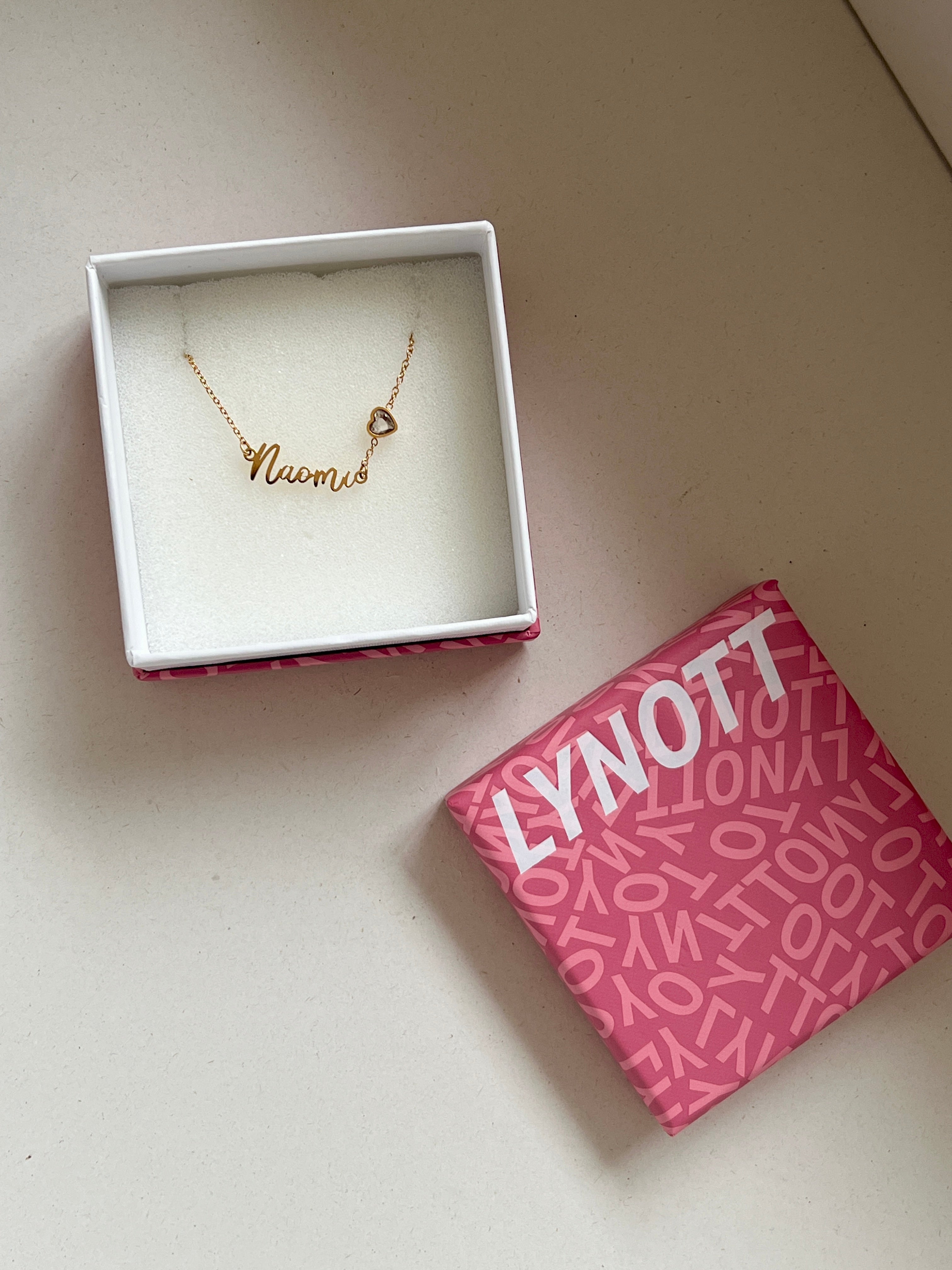 Personalised Script Name & Birthstone Necklace