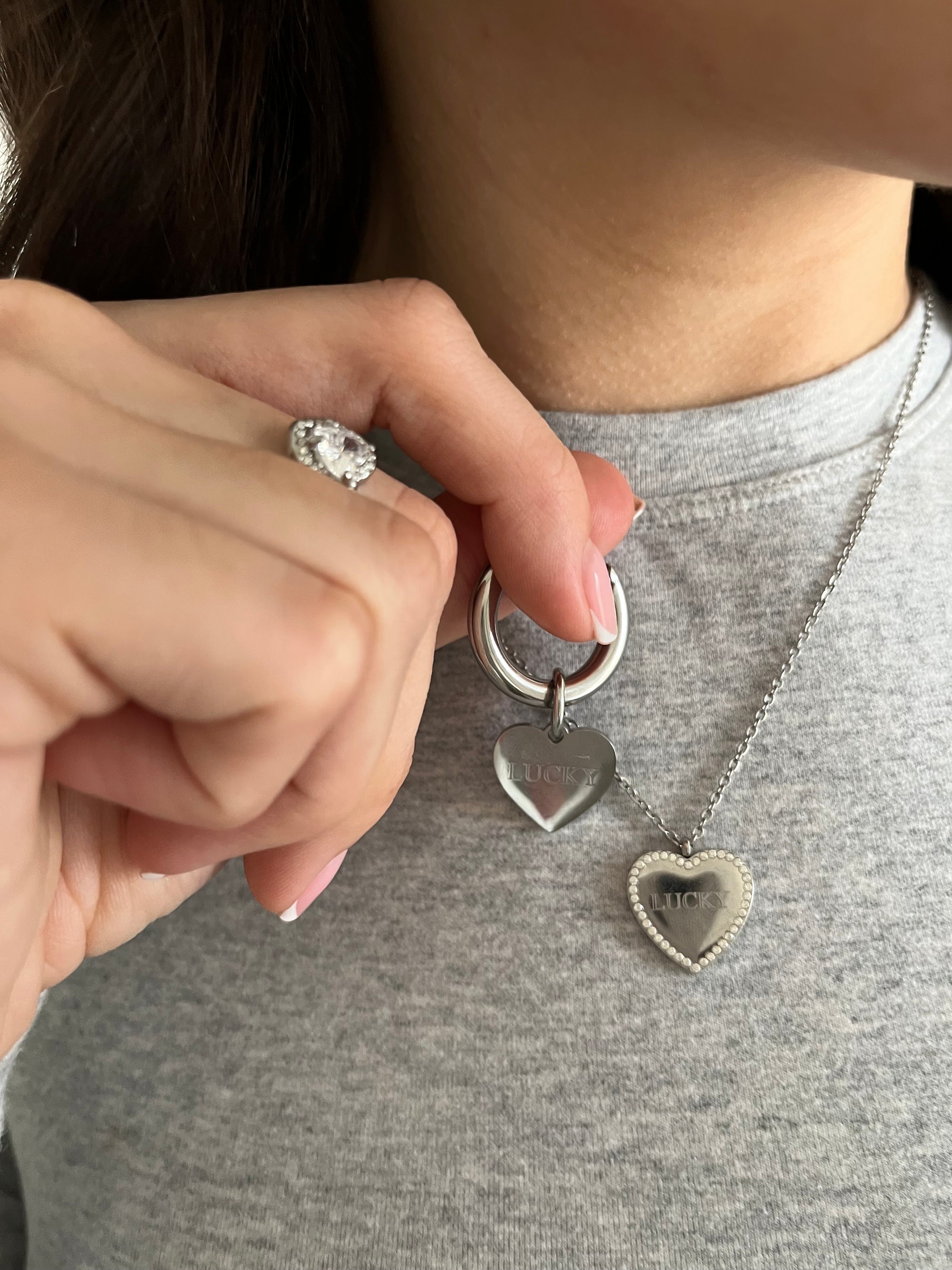 MATCHING HEART NECKLACE AND DOG TAG BUNDLE