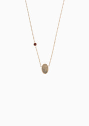 PROMISE ME ENGRAVABLE OVAL DISC & BIRTHSTONE NECKLACE