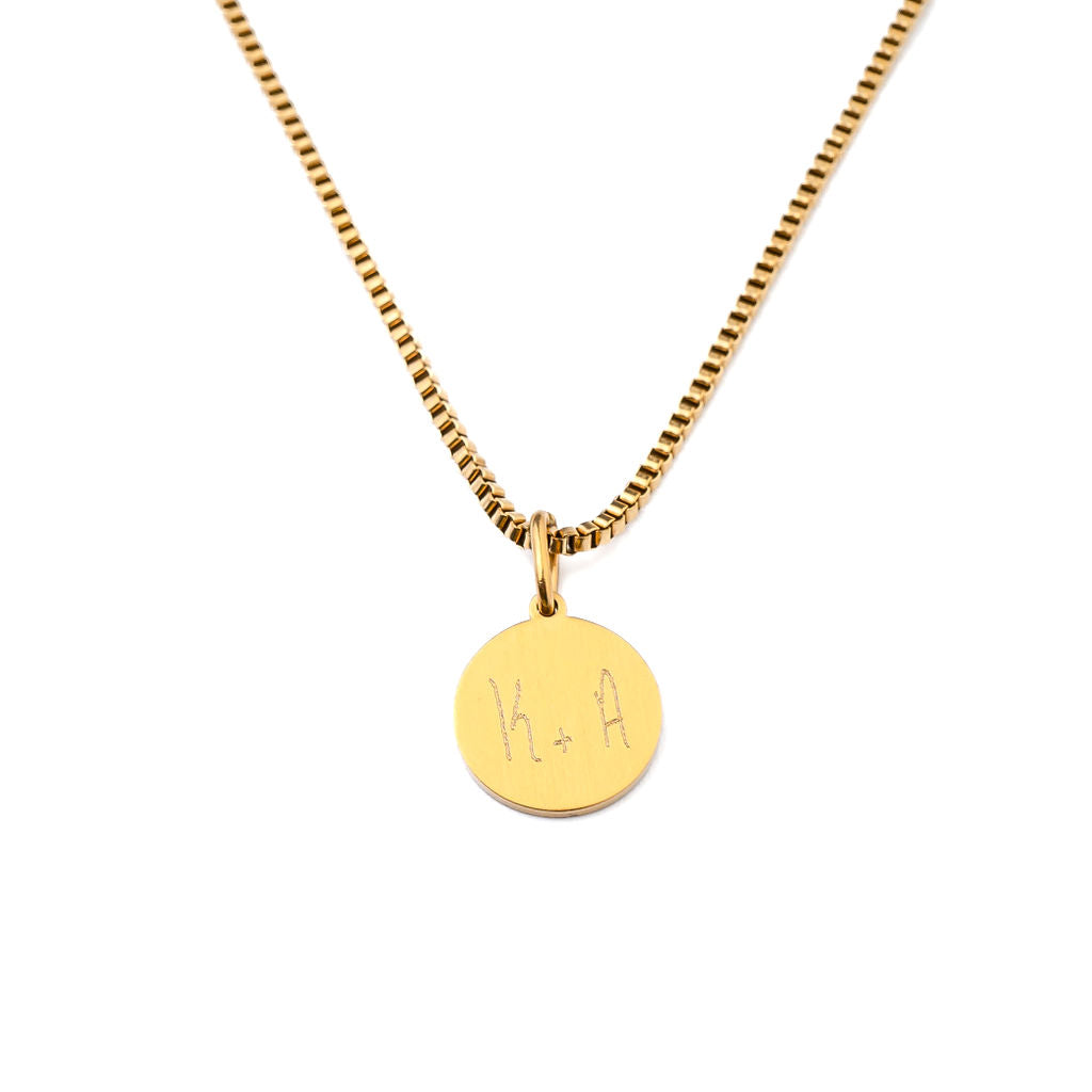 SIMPLE DISC BOX CHAIN NECKLACE