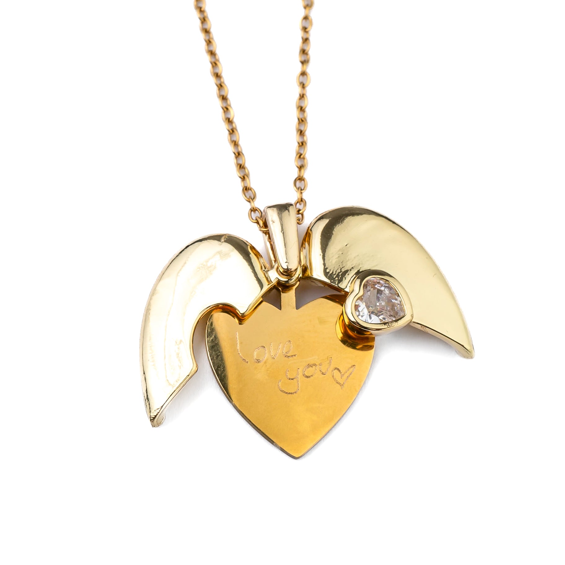 SECRET MESSAGE ENGRAVABLE HEART NECKLACE