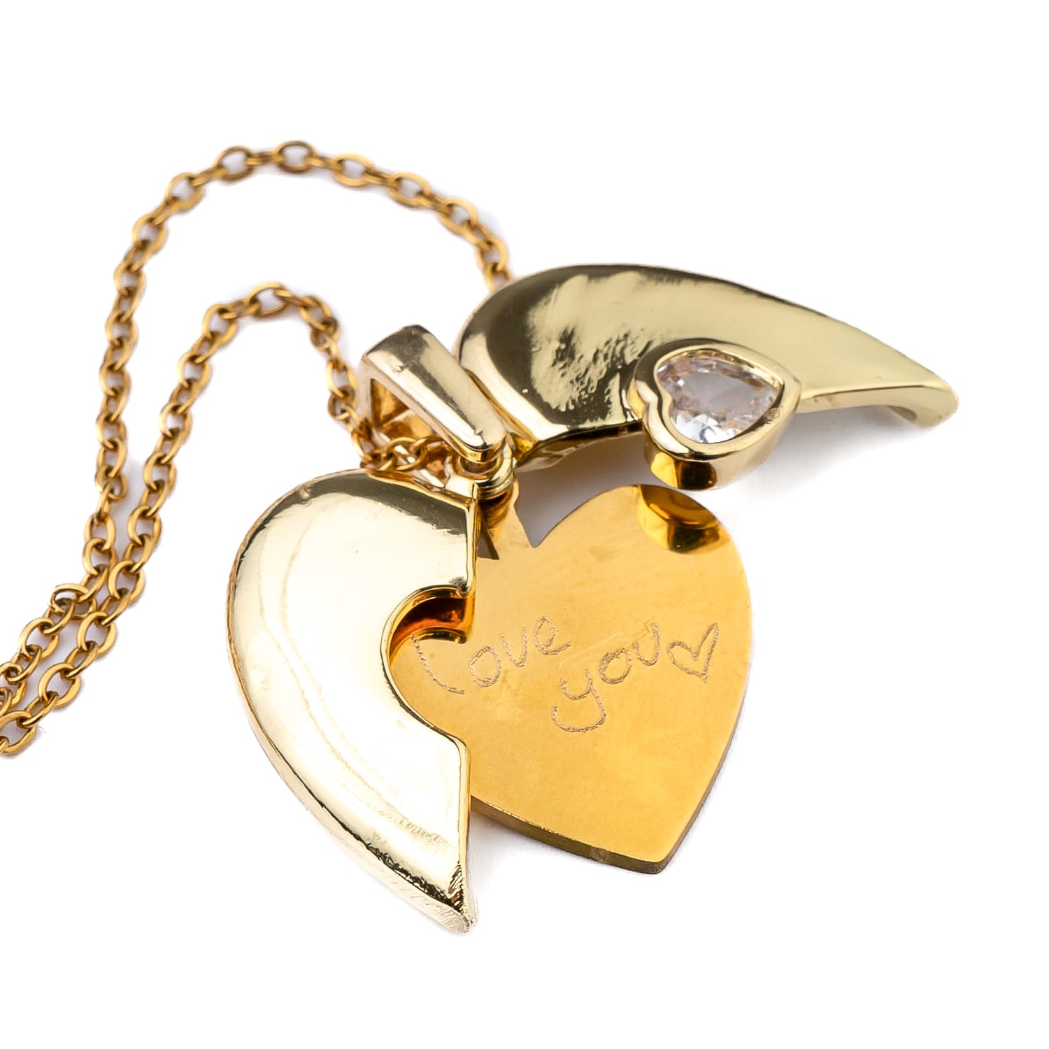 SECRET MESSAGE ENGRAVABLE HEART NECKLACE