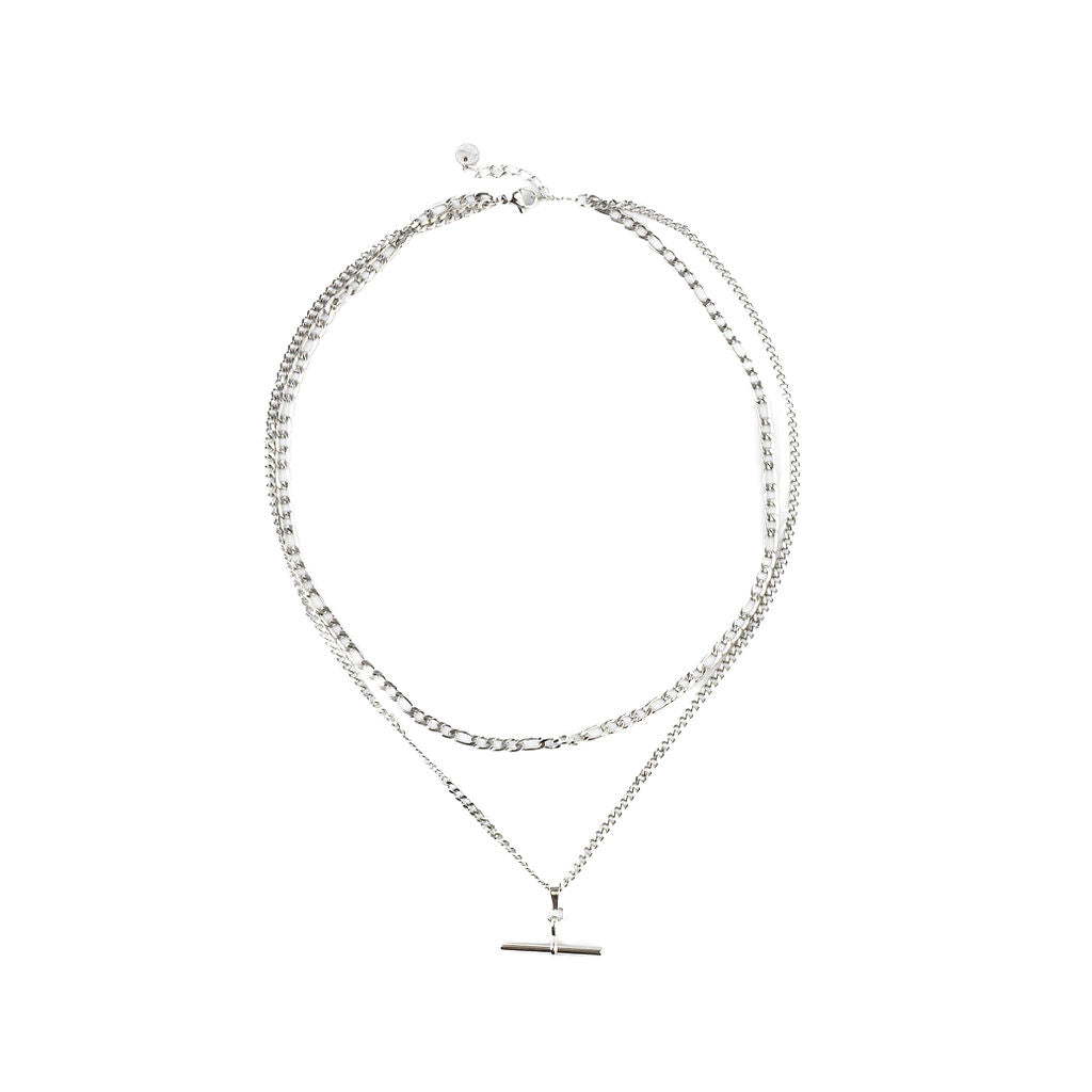 BILLIE DOUBLE LAYER T BAR CHAIN NECKLACE