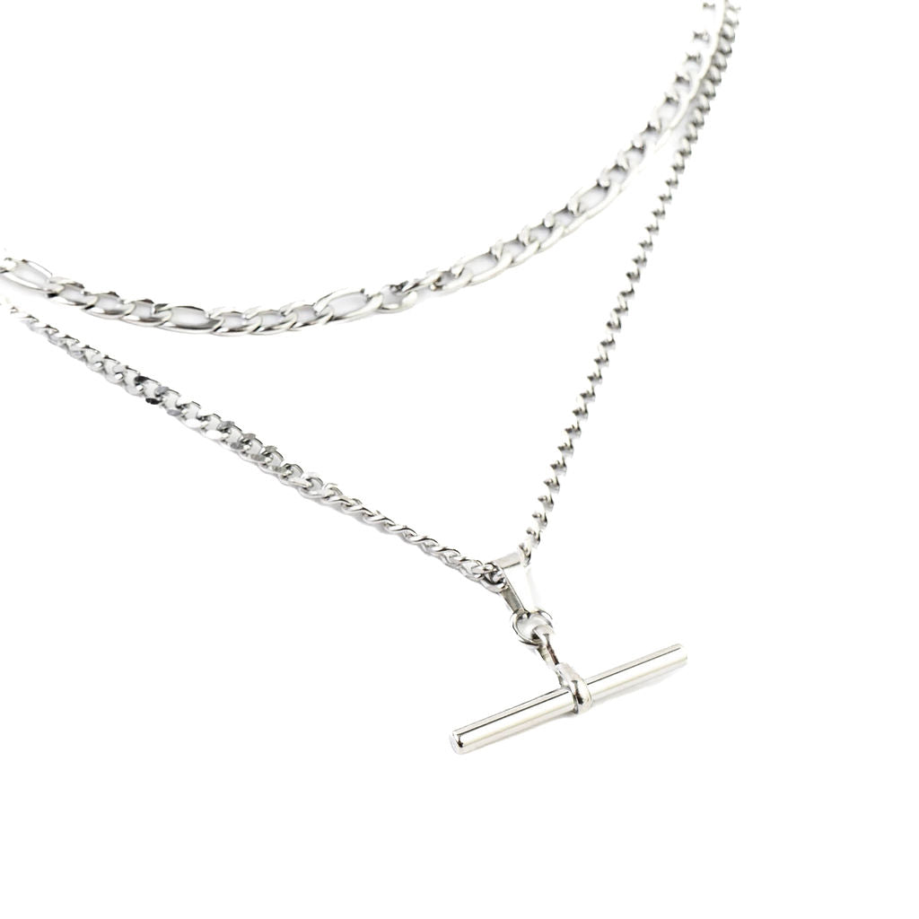 BILLIE DOUBLE LAYER T BAR CHAIN NECKLACE