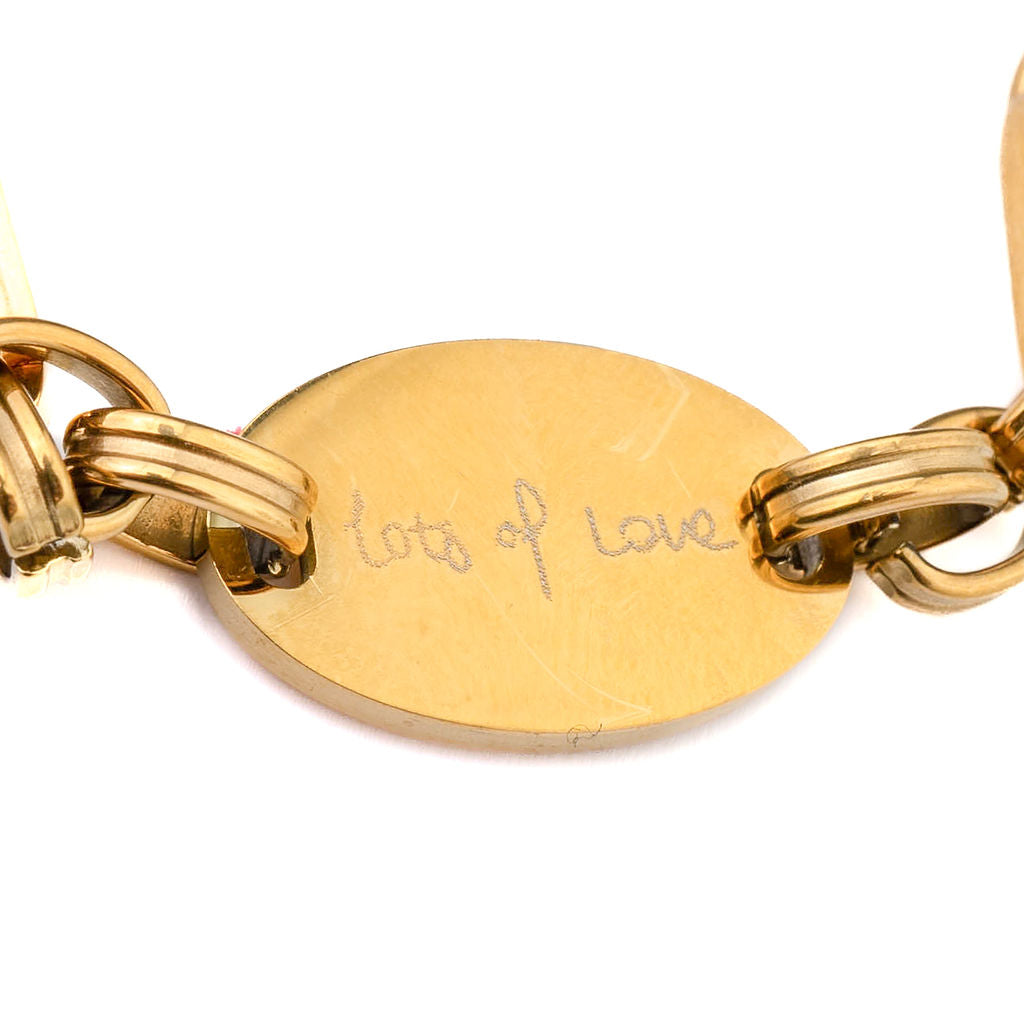 ENGRAVABLE CHUNKY LINK OVAL PENDANT BRACELET