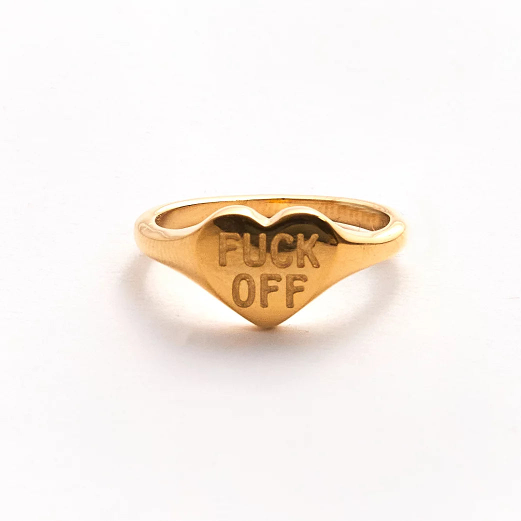 F U HEART RING GOLD