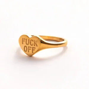 F U HEART RING GOLD