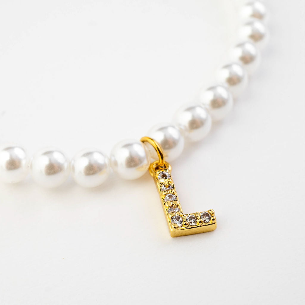 Pearl initial bracelet deals
