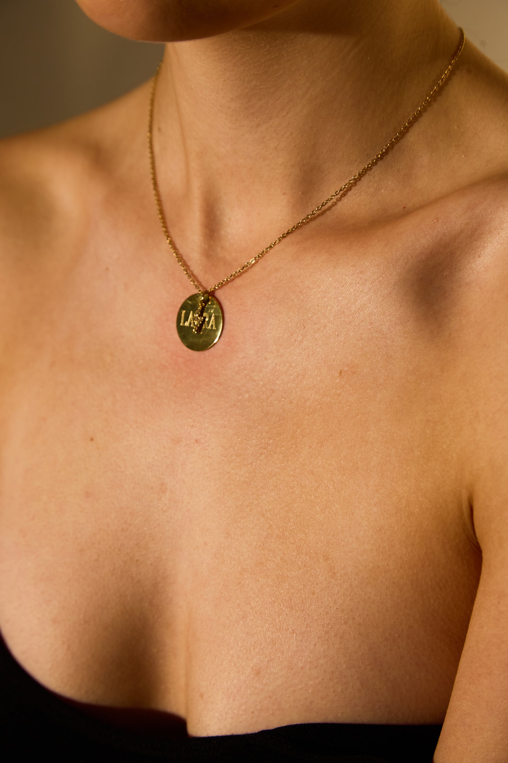 ENGRAVABLE BOLT DISC NECKLACE