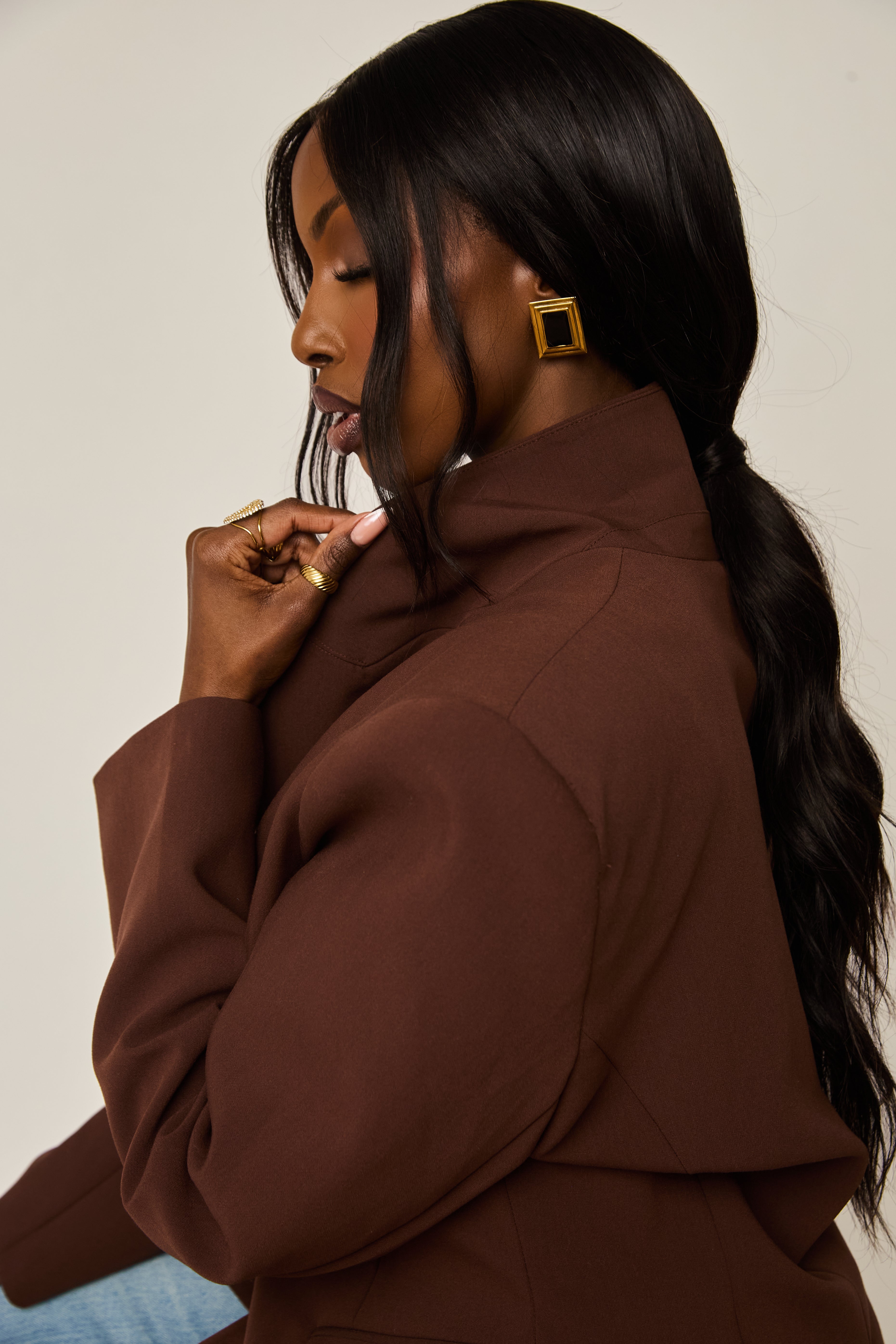 KATJA MIA ONYX SQUARE EARRINGS