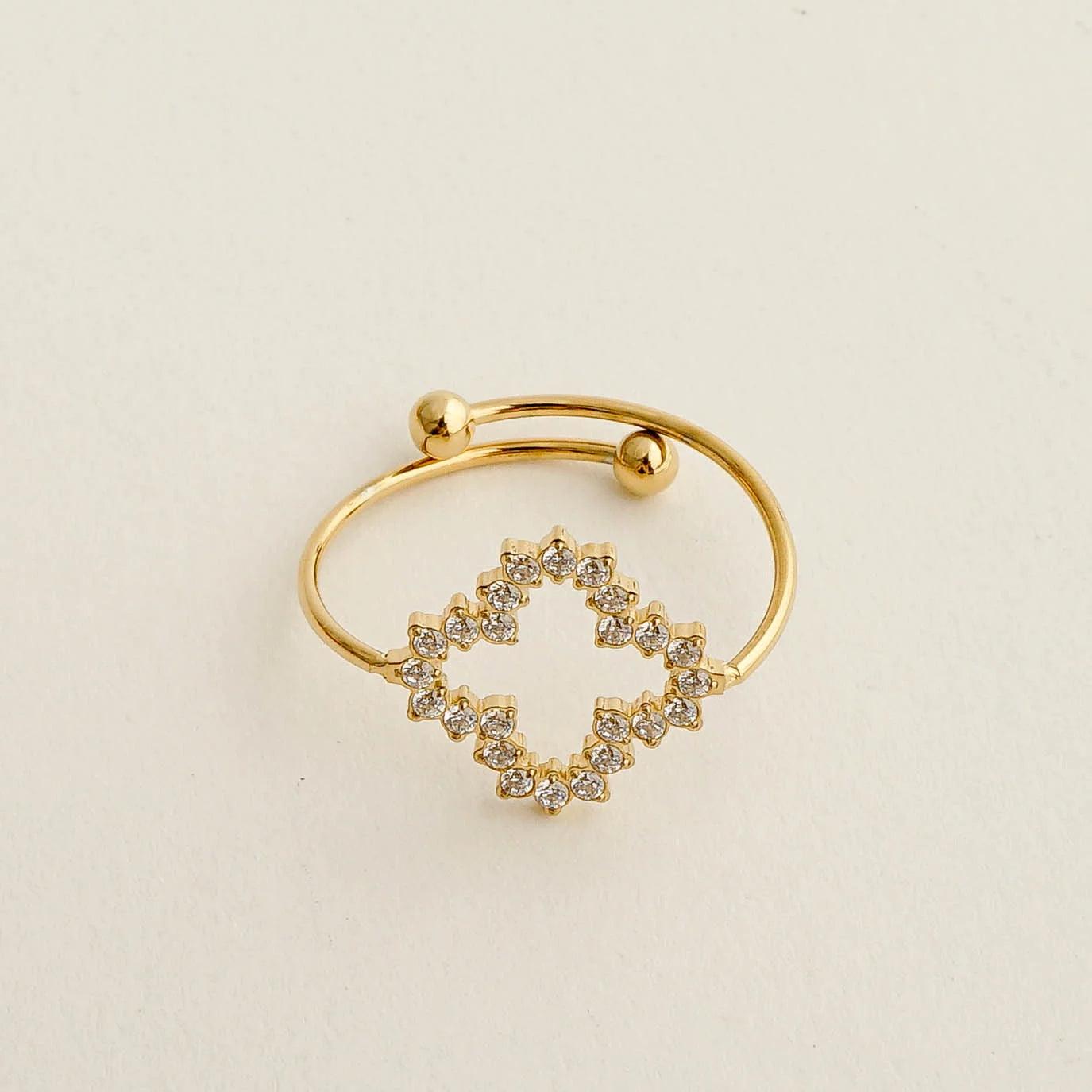 CLUSTER CLOVER ADJUSTABLE RING - Lynott Jewellery