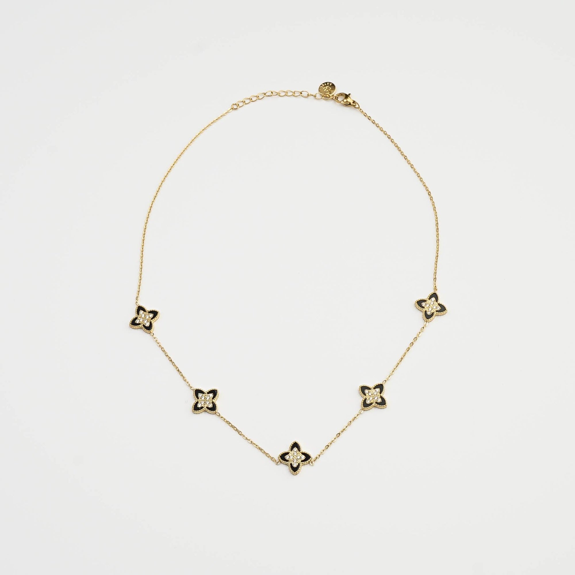 PASSIONATE CLOVER BLACK NECKLACE - Lynott Jewellery