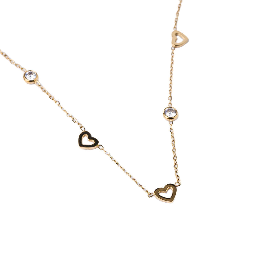 HEART N DOT TRIO NECKLACE