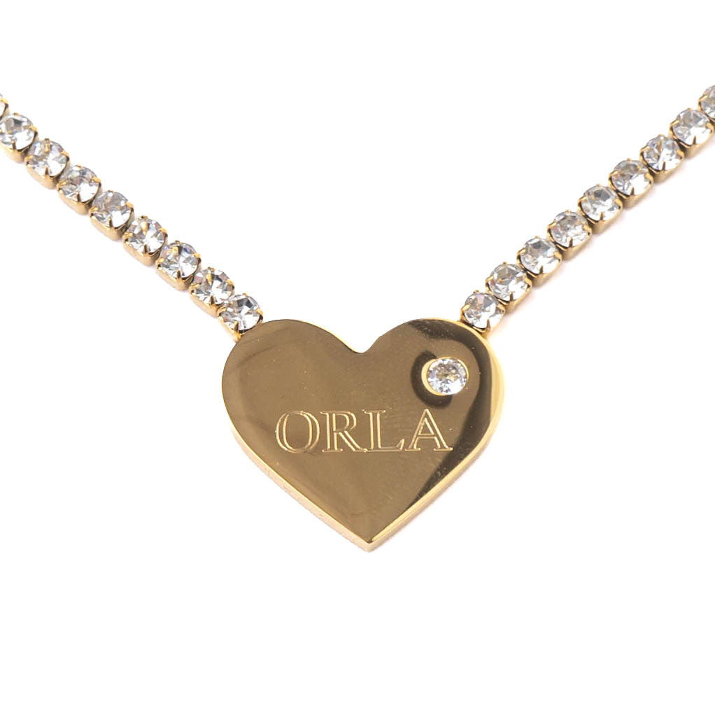 TENNIS HEART ENGRAVABLE NECKLACE