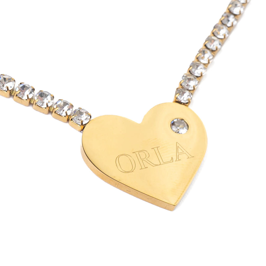 TENNIS HEART ENGRAVABLE NECKLACE