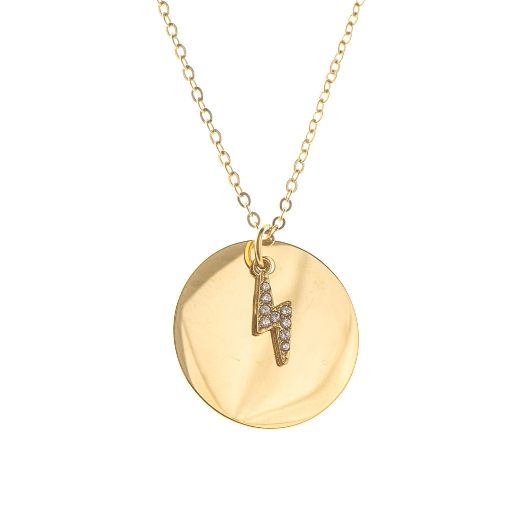 ENGRAVABLE BOLT DISC NECKLACE