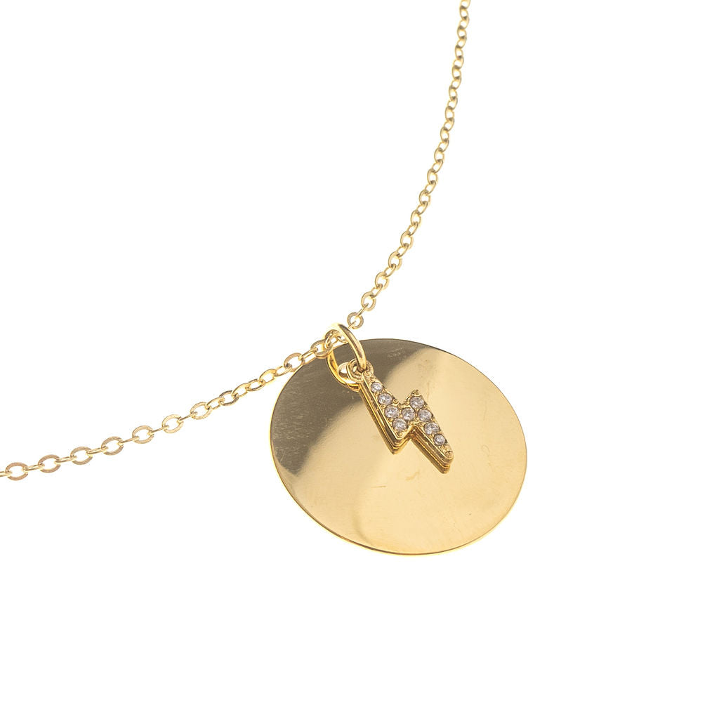 ENGRAVABLE BOLT DISC NECKLACE