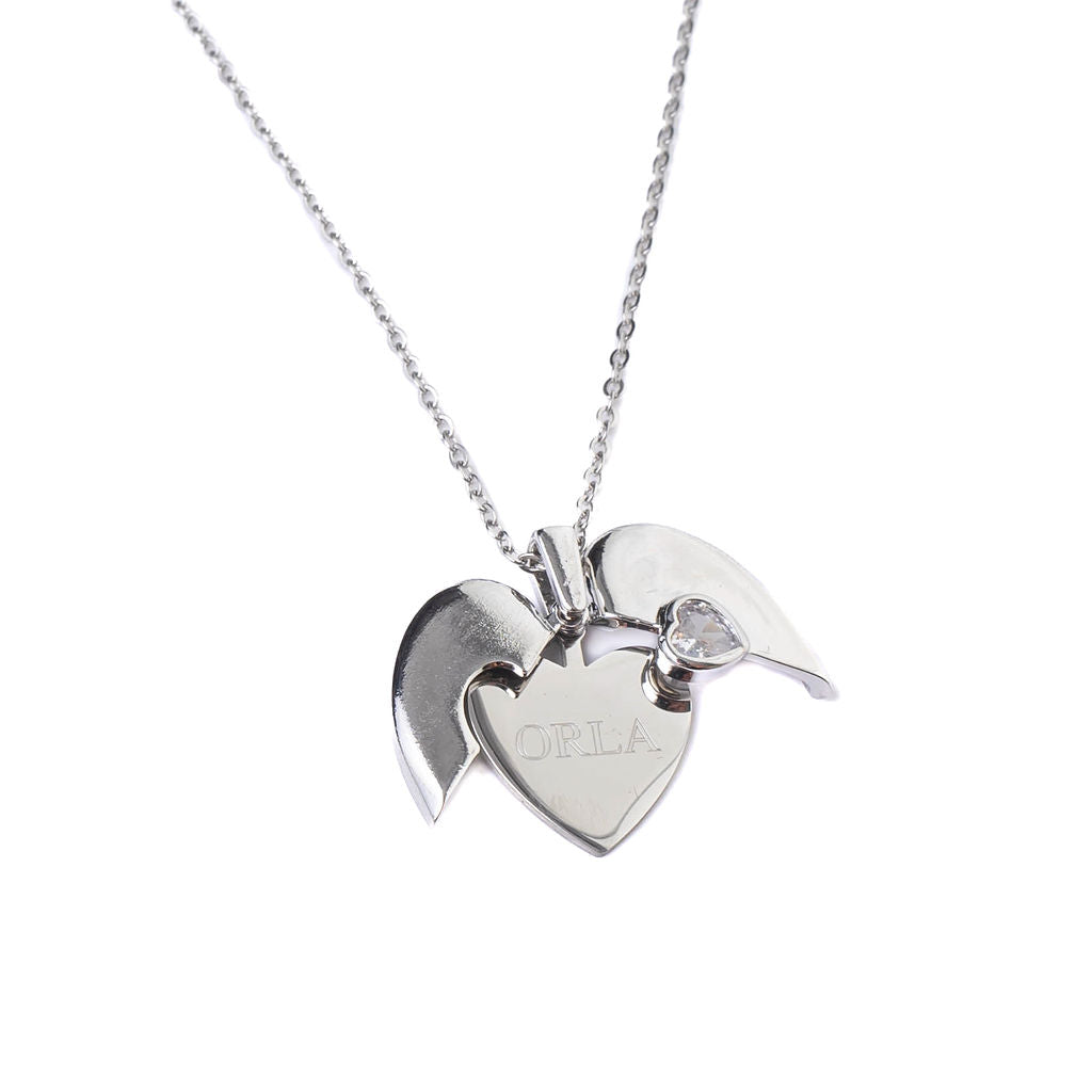 SECRET MESSAGE ENGRAVABLE HEART NECKLACE