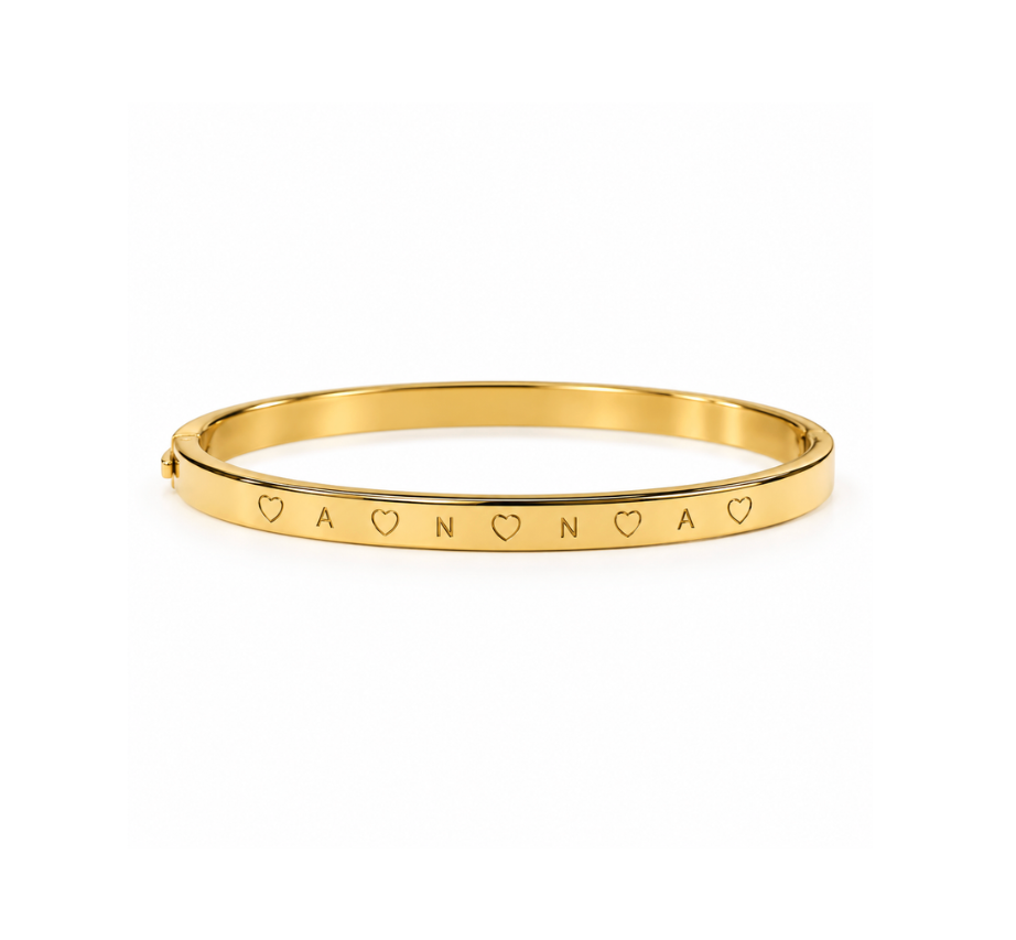Personalised Heart Name Bangle