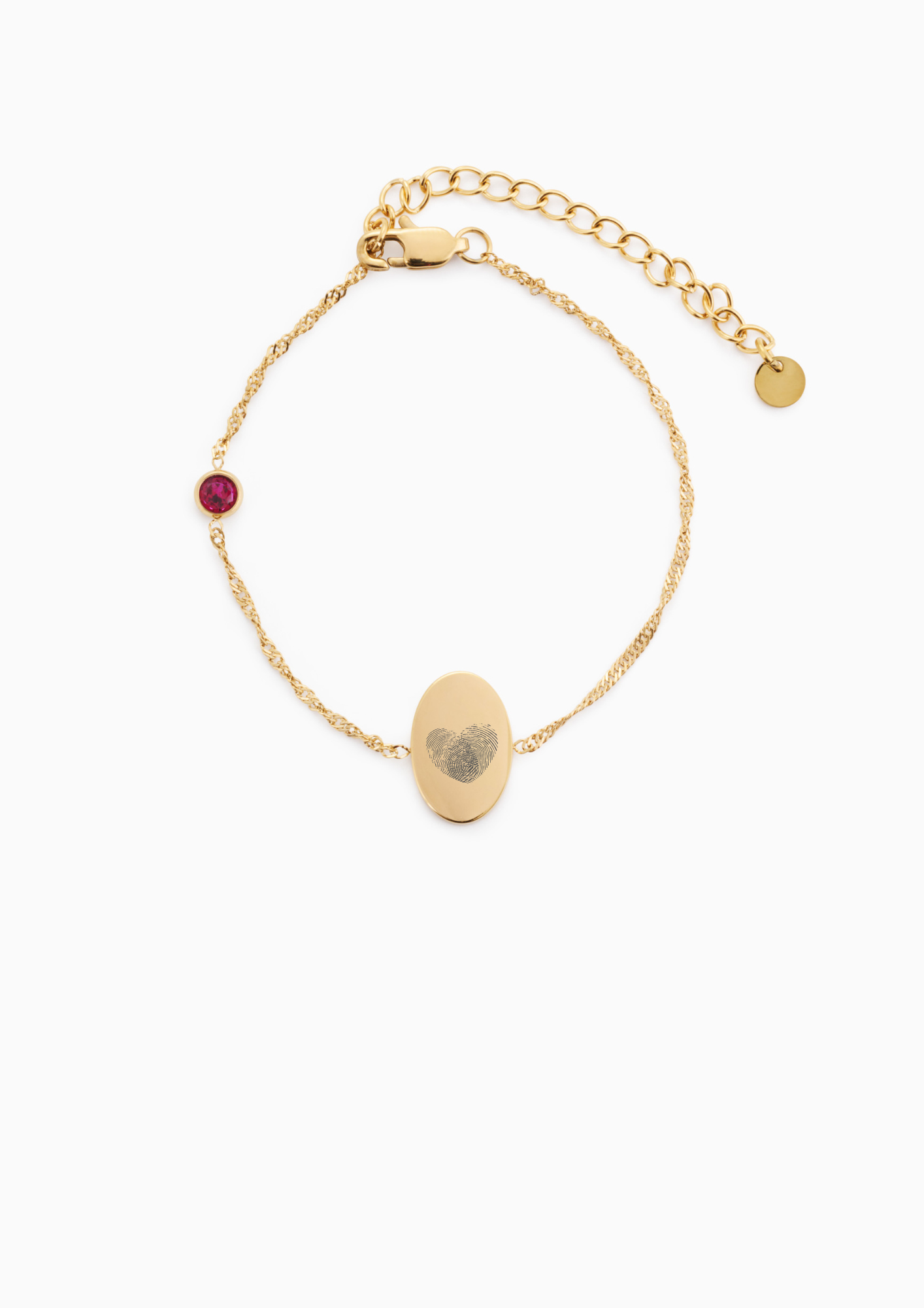 PROMISE ME ENGRAVABLE OVAL DISC & BIRTHSTONE BRACELET